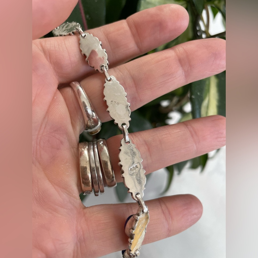 Sterling Bracelet with Blue Stones - Picture 3 of 5
